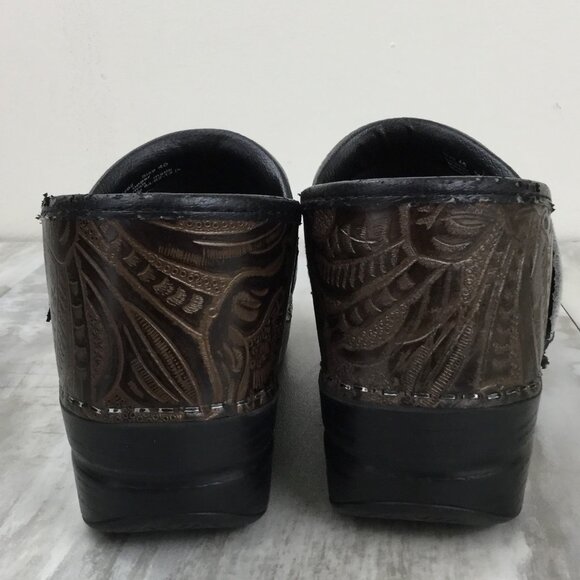 Dansko Chocolate Brown Paisley Clogs 40 - Picture 5 of 11